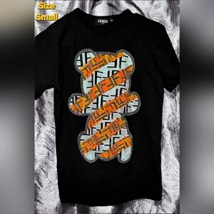 Fendi Roma Black, Silver & Gold Teddy Bear